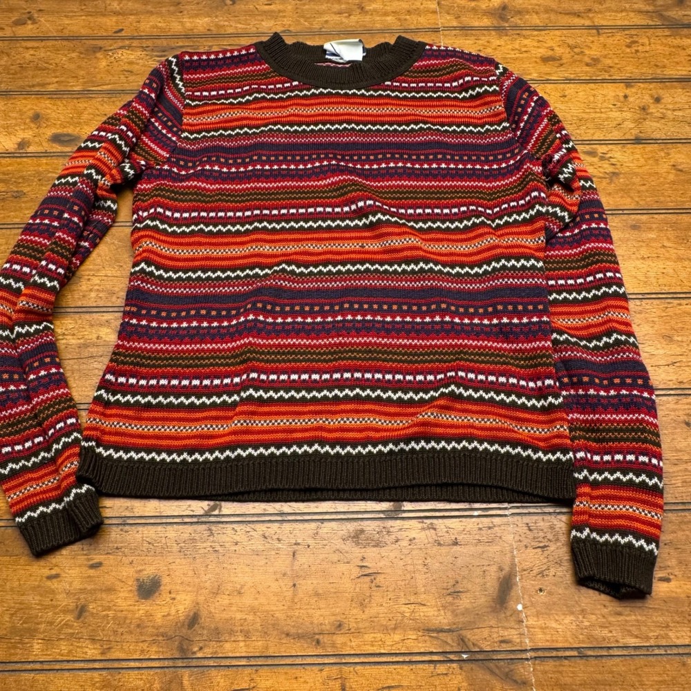 BEST‎ UNITED GARMENTS Company Women's Fair Isle Knit Sweater Multi Color Size M